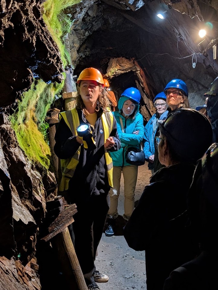 Society members go underground at the Wanlockhead Lead Mining Museum.